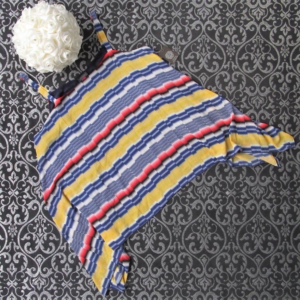 NWT Vince Camuto Stripe Shark Bite Tank Top Blouse - Picture 6 of 8